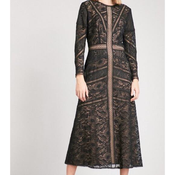 The Kooples Openwork Lace Black Maxi Dress Womens Small - Picture 15 of 15